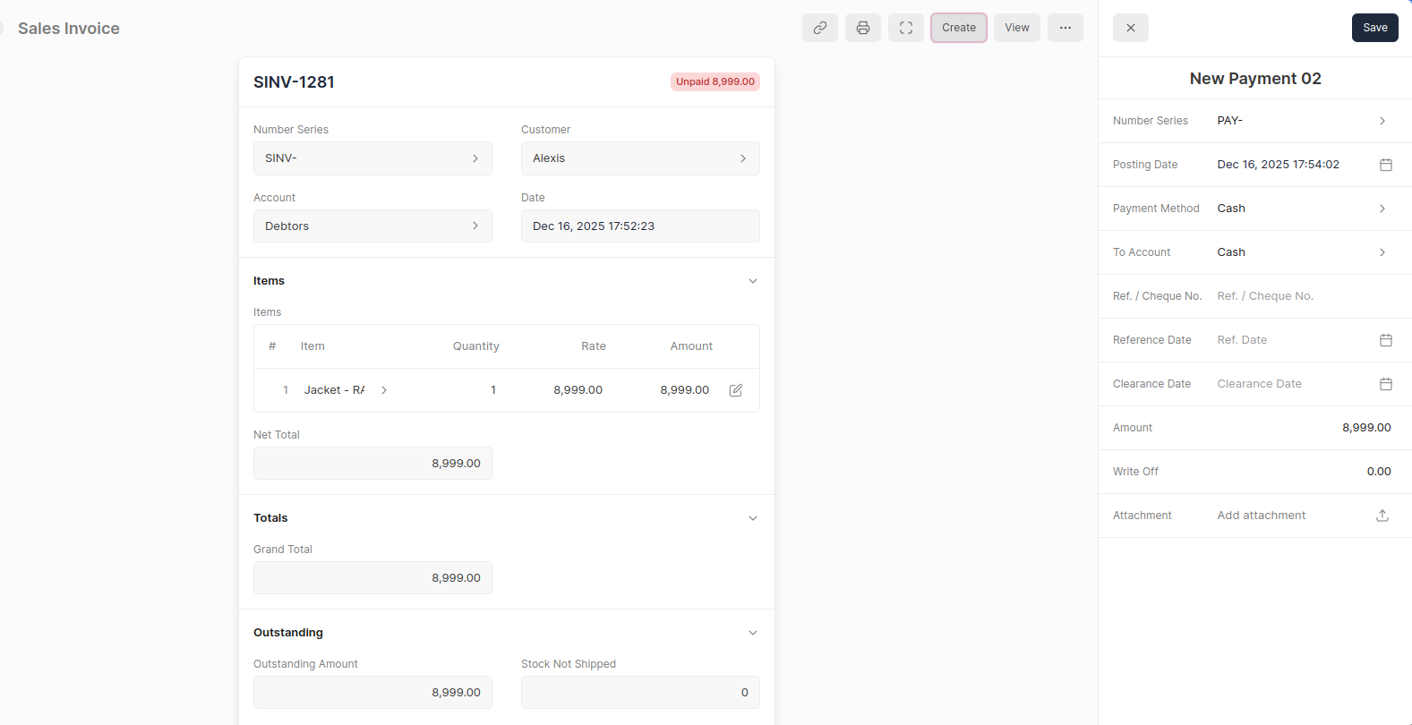 Sales Invoice Payment
